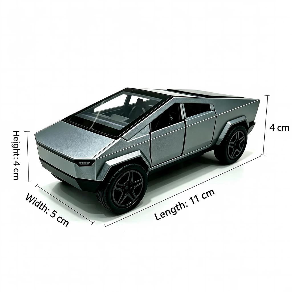 1:36 Pickup Truck Diecast Alloy Vehicle Model, Pull Back Simulation Toy With 3 Openable Doors, Desktop Collection Ornament,