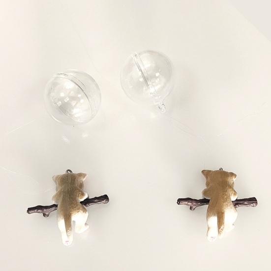 Yousheng 1 Set Fish Tank Decoration Exquisite Mini Cat Statue Ornament with Small Floating Ball Aquarium Accessories
