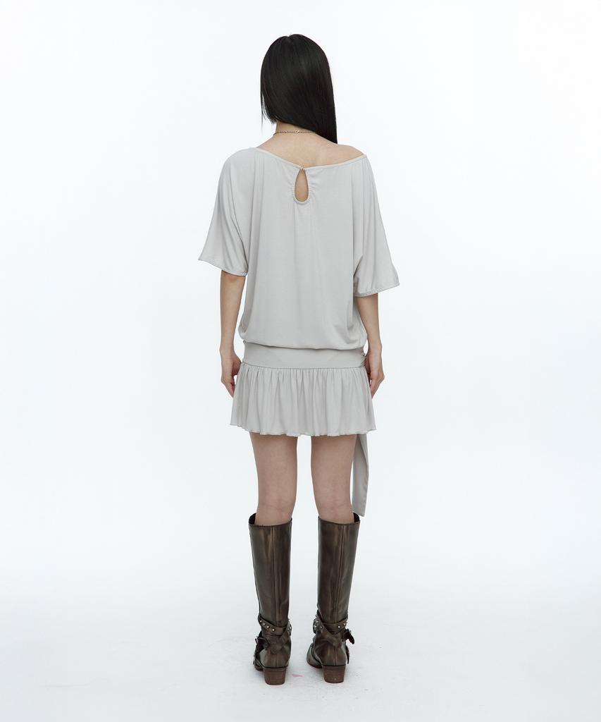 Rough Neck Waist Tie Dress