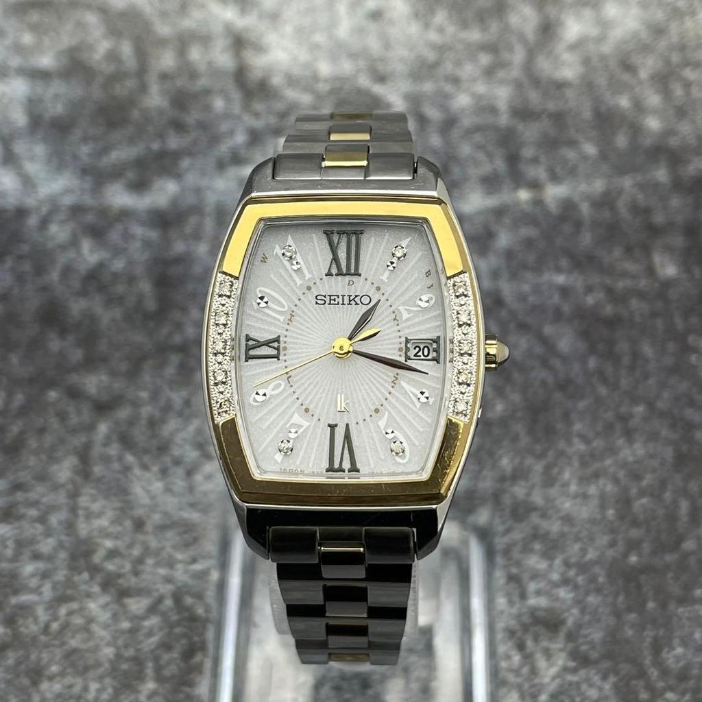 Used Women's Watch SEIKO LUKIA Limited Edition 10P Diamond Radio Solar Used