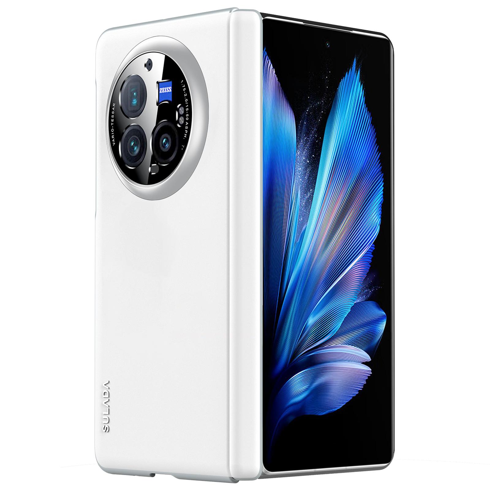 

SULADA For vivo X Fold3 Pro Magnetic Case Leather+PC Folding Phone Cover with Spring Hinge White
