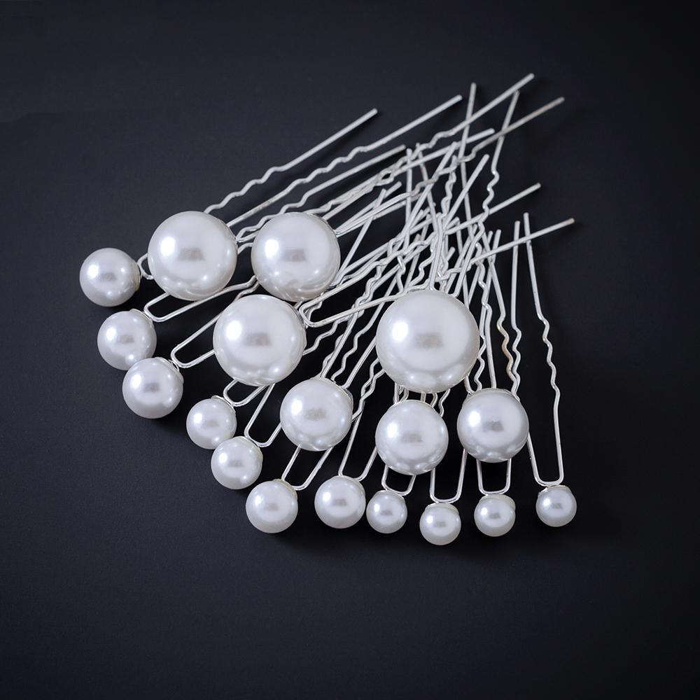 Fashion Pearl Bridal U-shaped Pin Metal Barrette Clip Hairpins Rhinestone Wedding Hairstyle Design Tools Women Hair Accessories