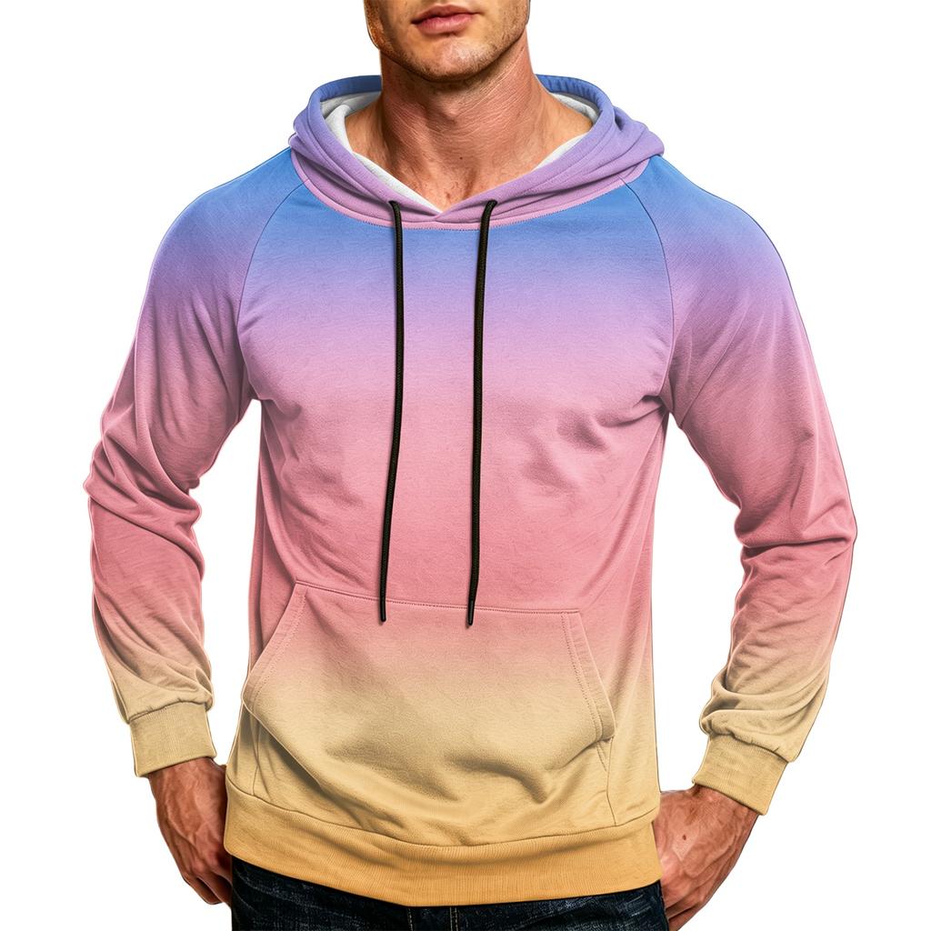 Herren Lockerer Kapuzenpullover für den Alltag mit Tasche und Kordelzug