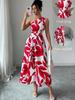 Floral Print One-Shoulder Slit Maxi Dress - Sexy Vacation Style for Spring and Summer