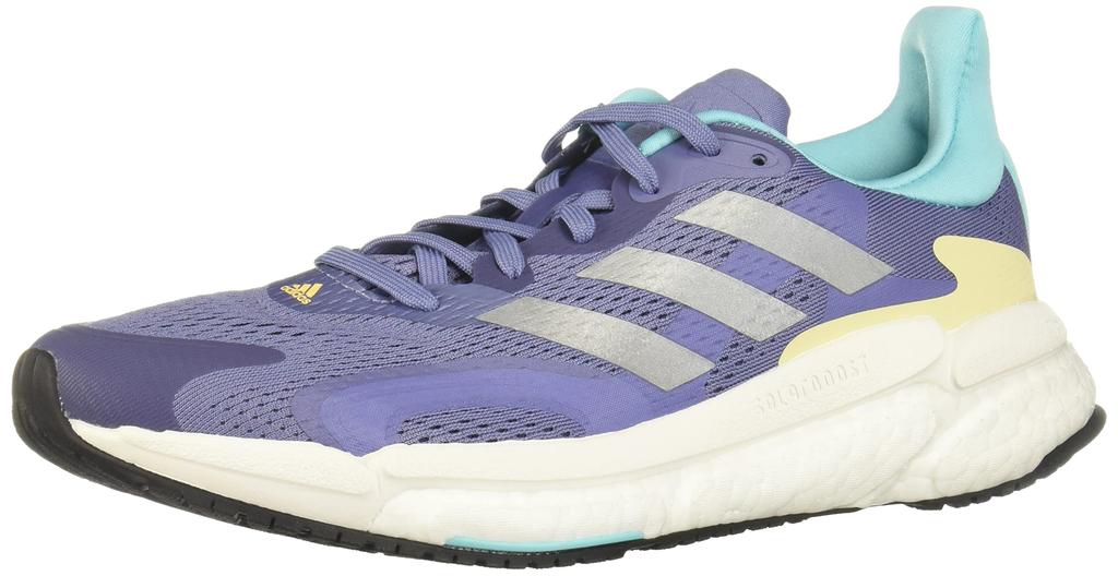 Adidas Solar Boost 3 Running Shoes, Orbit Violet/Silver Metallic/Orange Tint (H67349), Size 24.5 cm