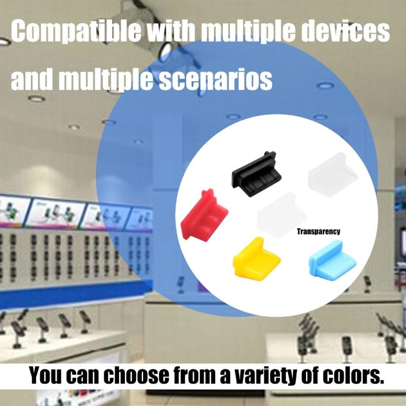 10pcs USB Port Cover Flexible USB Interfaces Dustproof Cap Silicone Protectors for Electronic Devices Dust Plugs