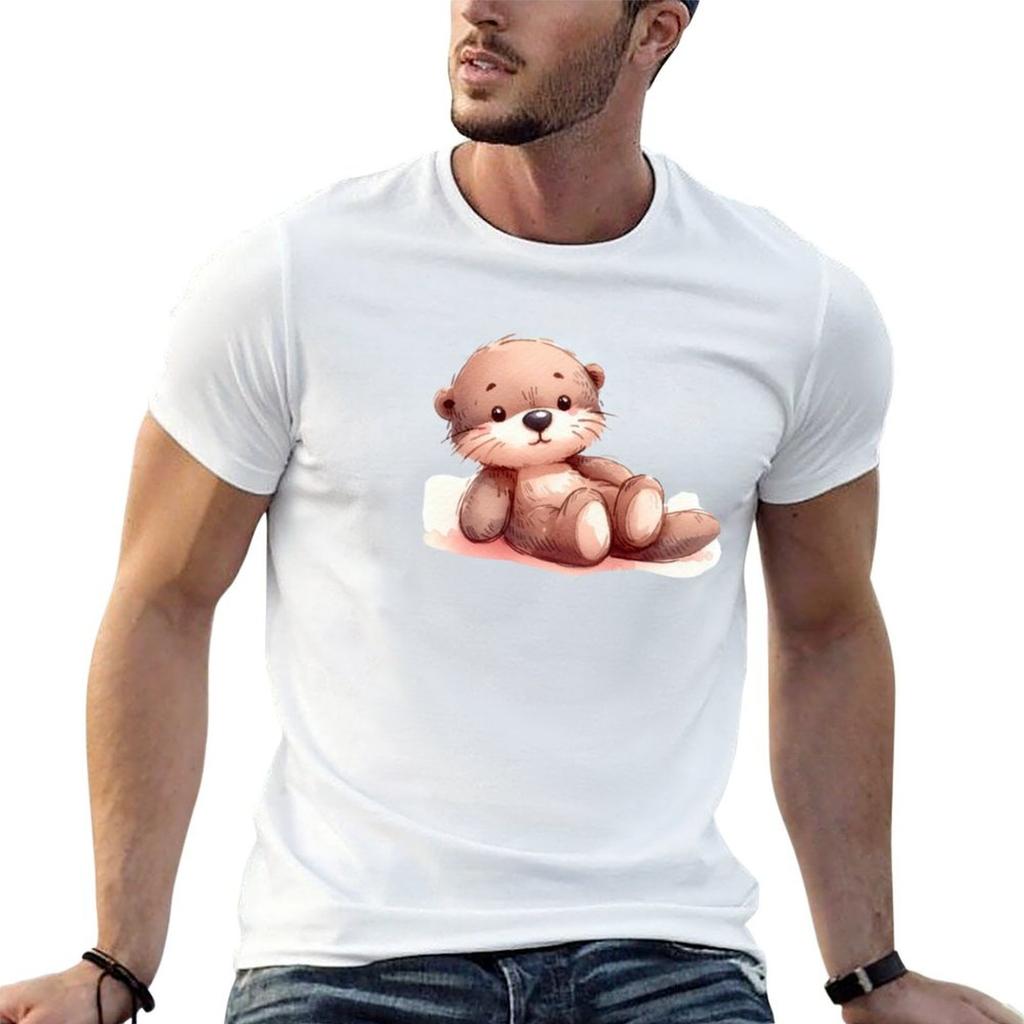 Sleepy Baby Otter T-Shirt Basic Cotton T-Shirt