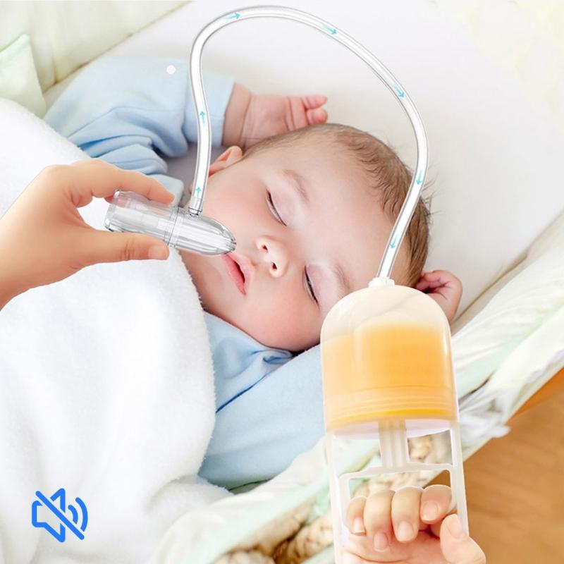 Manual Baby Nasal Aspirator with Soft Round Tip, Handheld Nose Cleaning for Infants Adjustable Suction Easy Cleaning