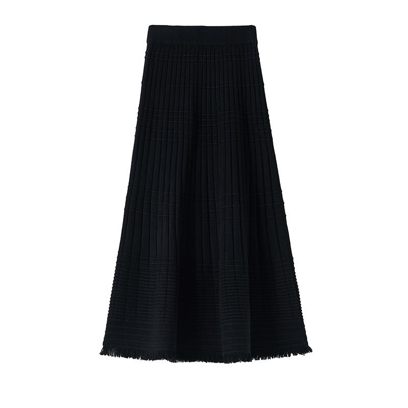 

Корейская Мода Осень Зима Женская Миди Теплая Юбка Высокая Талия Бежевый Черный Хаки Вязаная Юбка Кисточка Русалка Вязаные Плотные Юбки One Size чёрный