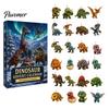 Decorative Acrylic Pendants Christmas Dinosaur Countdown Calendar, 24Pcs Ornament Set with Cute Party Favors Dino Designs, Holiday Tree Hanging Decor