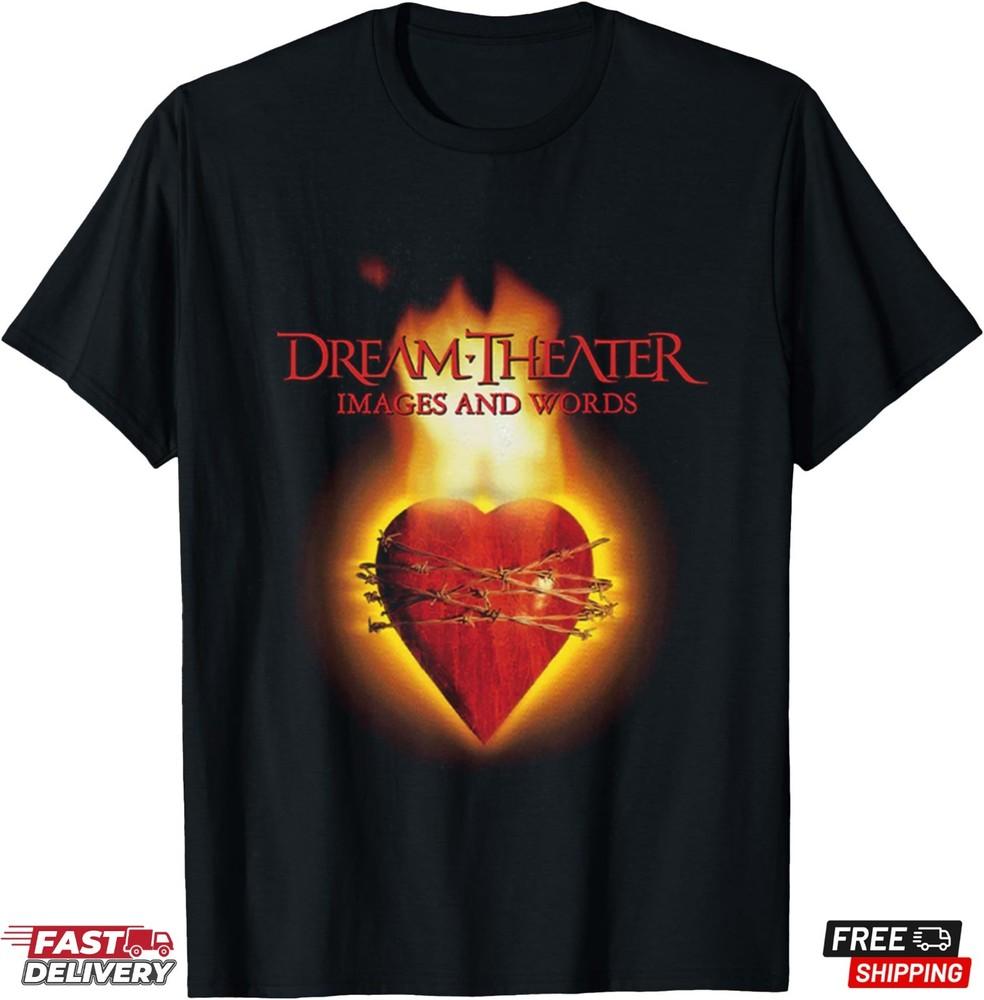 

Dream Theater Flaming Heart T-Shirt Family Fan Tee Gift for Metal Fans Unisex T-Shirt S