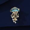 Rhinestone Jellyfish Crystal Lapel Pins Zinc Zinc Alloy Jewelry Accessories Beach Style Badge Pin  Gifts