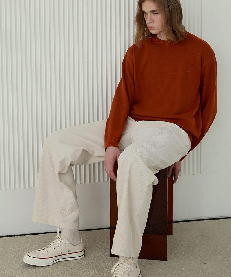 NODU Maple Basic Round Knit [Orange]