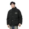 Li-Ning Wade Series Solid Color Three-Dimensional Cut Letter Patch Zipper Down Jacket Men Jackets Black AYMS149-1