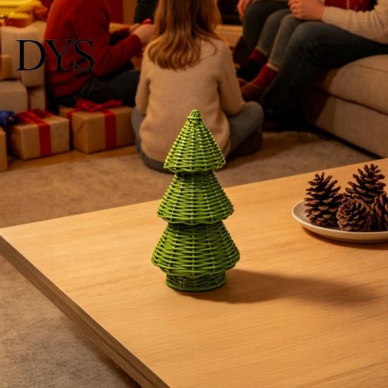 Idee Regalo di Natale Uniche Albero in Rattan Intrecciato a Mano, Ornamento da Tavolo Albero di Natale a Cono, Souvenir Rustici Minimalisti Centrotavola Festivo per Mensola