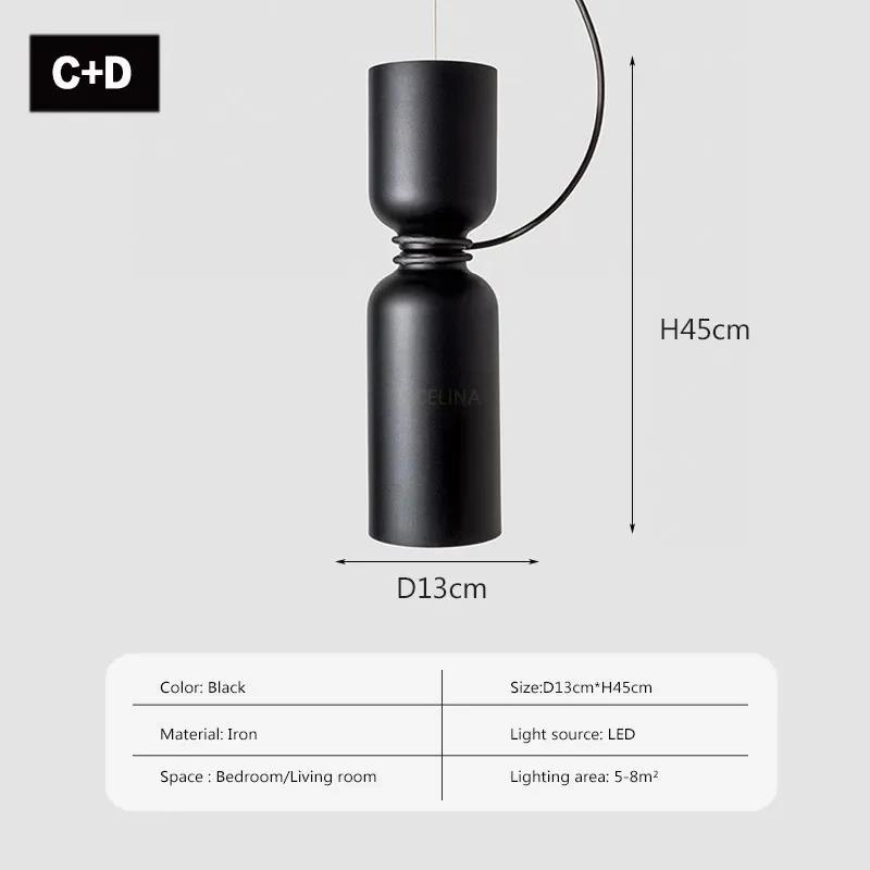 Nordic Modern Restaurant Pendant Light Iron Black White Retro Bar Bedroom Living Room Pendent Lamp Decoration Lighting Fixtures