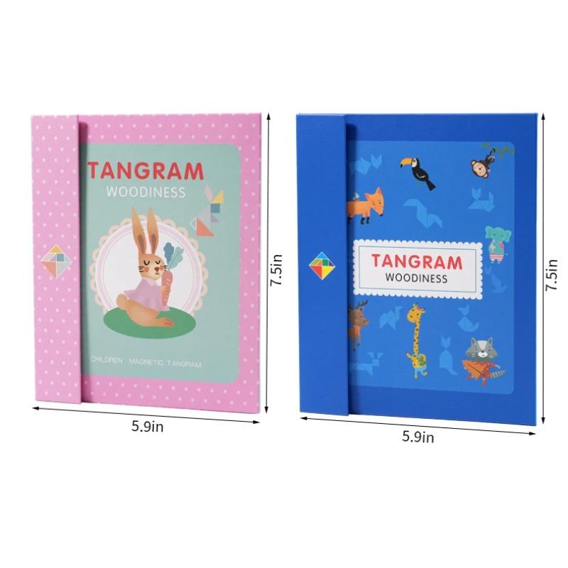Hot Magnetic 3D Puzzle Geometric Shapes Tangram Jigsaw Board Kids Montessori Games Children Educational Wooden Toys