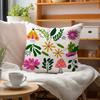 Floral Bee Mushroom Pillow Covers Zipper Square Living Room Chair Sofa Car Festival Decor Double-Sided Printed Pillow Covers