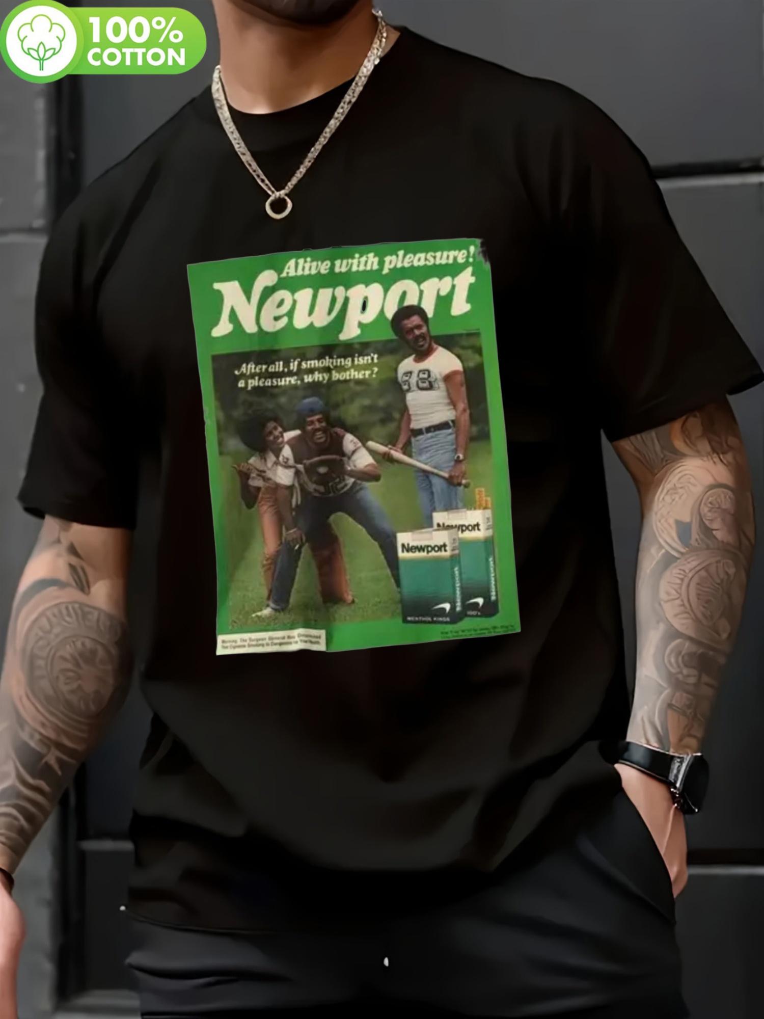 Newport Vintage Cigarette Graphic T-shirt - Retro Menthol Design XXL