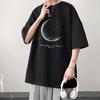 Men's Summer Loose-Fit Cotton Trendy T-Shirt, Hong Kong Style, Plus Size Half-Sleeve