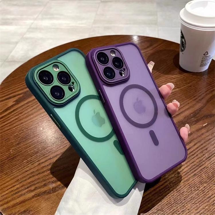 Applicable To Apple 17promax Comes with Lens Skin Feel IPhone 15 Magnetic Transparent Matte 13 Mobile Phone Case 12
