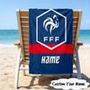 1PC Custom Name Beach Towel France Football Crest Beach Towel, Suitable for Camping, Travel, Beach Accessories, Super Absorbent, Family Gift