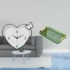 Acrylic Heart Shape Wall Clock And Dessert Plate Coffee Table Tray with Handle for Study Room Cafe