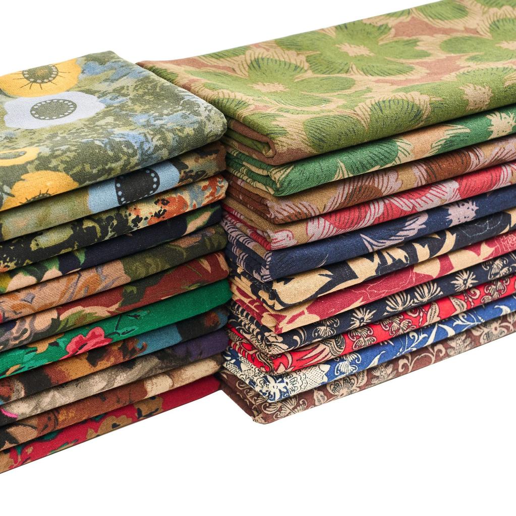 145x100cm Cotton Linen Small Floral Printed Fabric For Women's Clothing, Decorative Fabric DIY Handmade Sewing Cloth Fabric