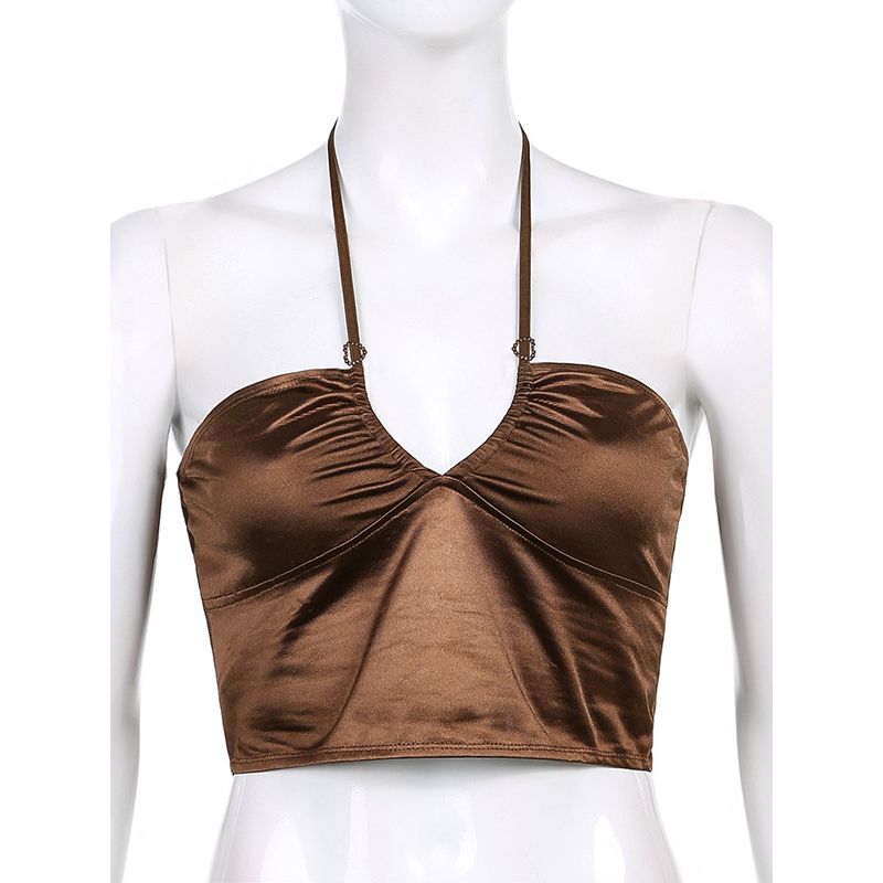 V-neck Cross Neck Strap Small Sling V Neck Cross-Halterneck Lace-up Tube Top Sling