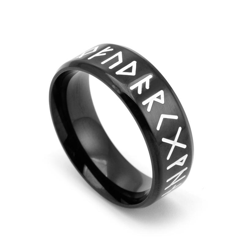 European and American Jewelry: Nordic Stainless Steel Men s Viking Ring Size 7