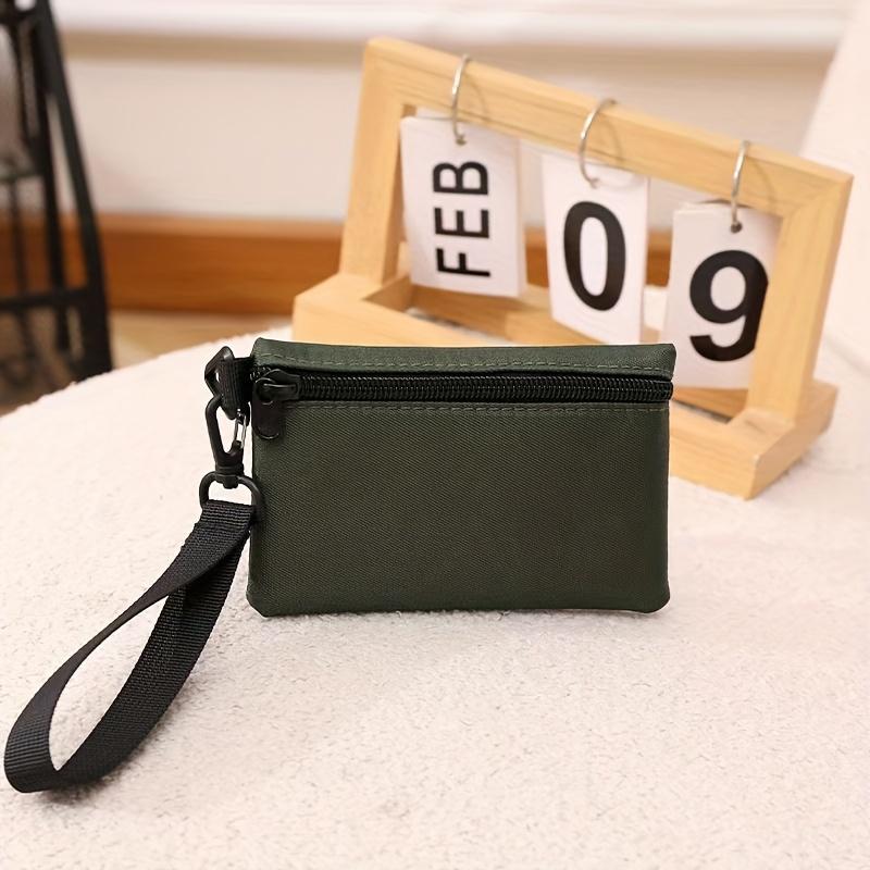Mini Bolsa Transversal Feminina com Alça de Pulso - Bolsa Compacta com Zíper, Porta-Chaves, Organizador de Maquiagem Feminino, Mini Bolsa, Armazenamento de Pequenos Itens, Design Simples