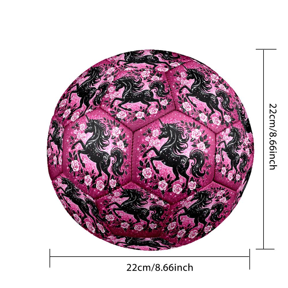 1 Stück Einhorn Funkeln Garten Thema Fußball, Größe 5, Leichtes PVC, Outdoor Trainingsfußball, Geschenk c6513
