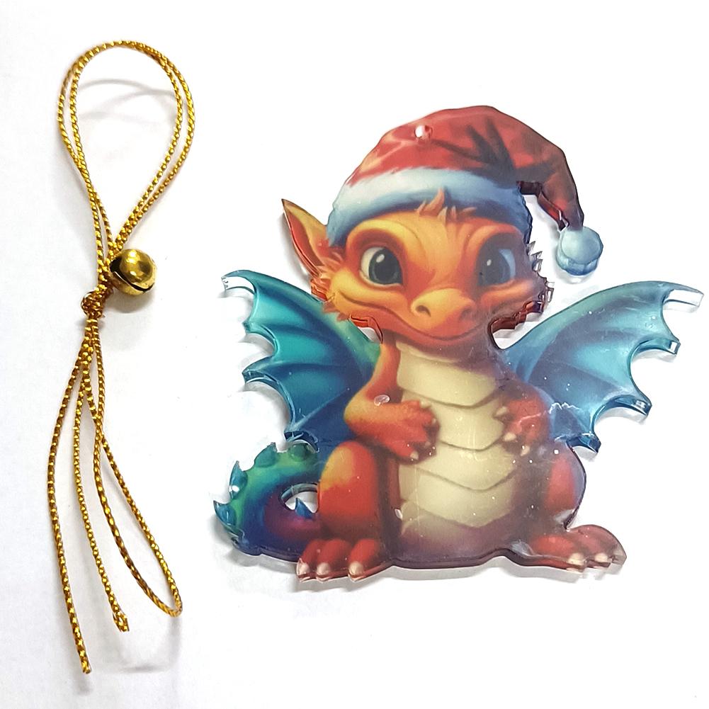 Statue Of Baby Dragon Acrylic Cute Dinosaur Baby Hanging Ornaments Christmas Anime Flying Dragon Pendant Home Car Decor Kid Gift