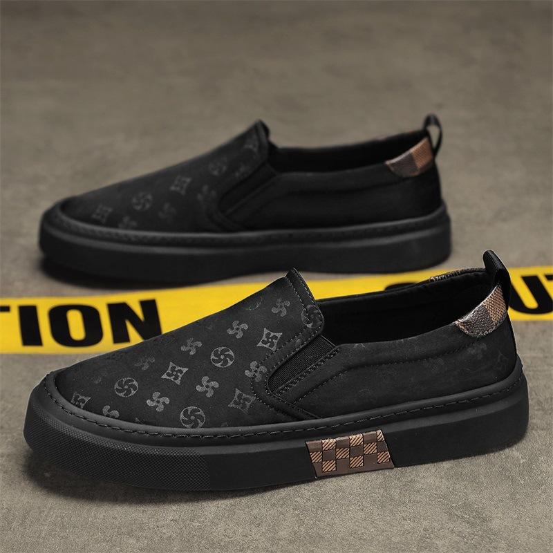 

Модная черная мужская парусиновая обувь универсальная летняя дышащая нескользящая повседневная молодежная обувь для доски в старом Пекине 44