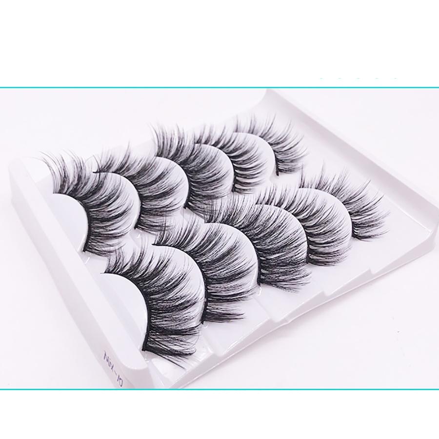 5 Pair 3D Faux False Eyelashes Wispy Cross Long Thick Soft Women Fake Eye Lashes