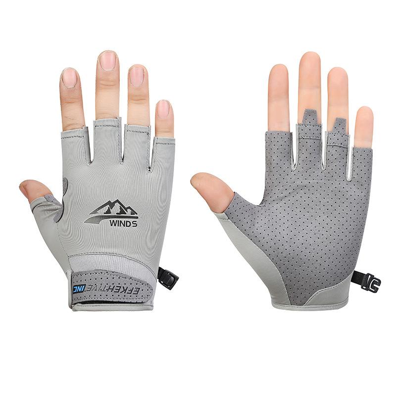 Cycling Gloves for Men Summer and Autumn Outdoor Sports Half Finger Exposed Full Finger Touch Screen Fishing Breathable Ice Silk Thin Gloves