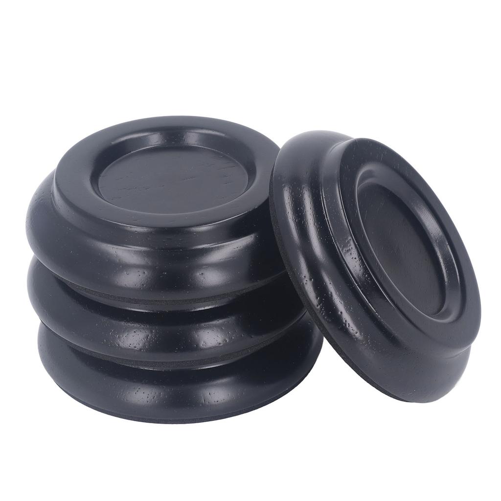 4PCS Piano Floor Protector Anti Vibration Small Size Non Slip Piano Caster Cups Floor Protector Black