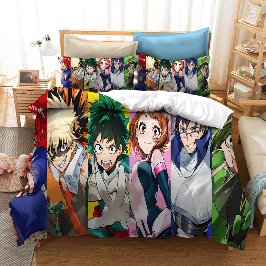 3D Printed Bedding Set Japan Anime My Hero Academia Duvet Covers With Pillowcases Bedclothes Bed Linen Home Textile Bedding Set