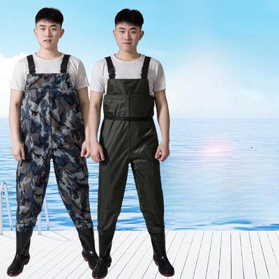Hongshiyu Cotton & Nylon PVC Wading Pants - One-Piece, Half-Length for Fishing