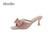 Fashion Elegant Rhinestone Bow Strap Sandals for Women 2025 Summer Sexy Open Toe High Heels Outwear Sandals Size35 40 Sandalias De Mujer