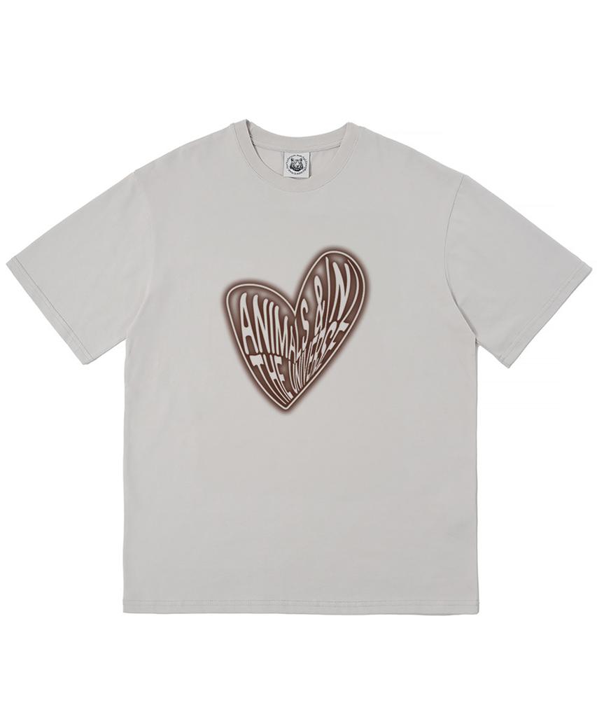 MATCHGLOBE Crushed Heart Oversized Tee (Beige)