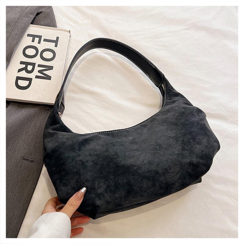 

Fashion dumpling bag women s bag new high-end simple handbag commuter simple armpit bag чёрный