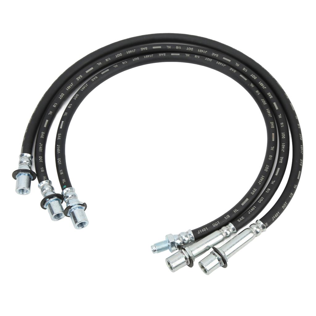 3pcs Extended Brake Line Kit Rear Front Rubber Replacement for Hilux LN106R LN46 RN46 YN65R