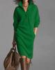 2025 European & American Women's High Neck Irregular Hem Loose Knit Sweater