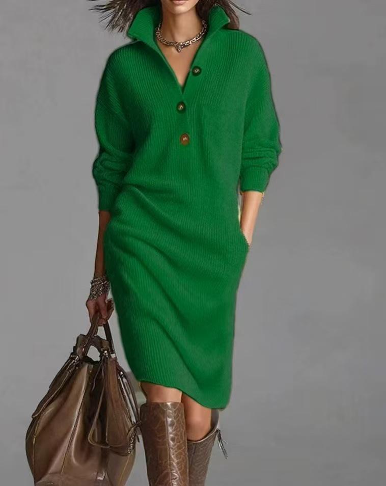 2025 European & American Women's High Neck Irregular Hem Loose Knit Sweater