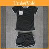 Damen Sexy Kurzarm Sportbekleidung Top Hose Trainingsanzug Sets Jumpsuit T-Shirt Aus Premium-Baumwolle