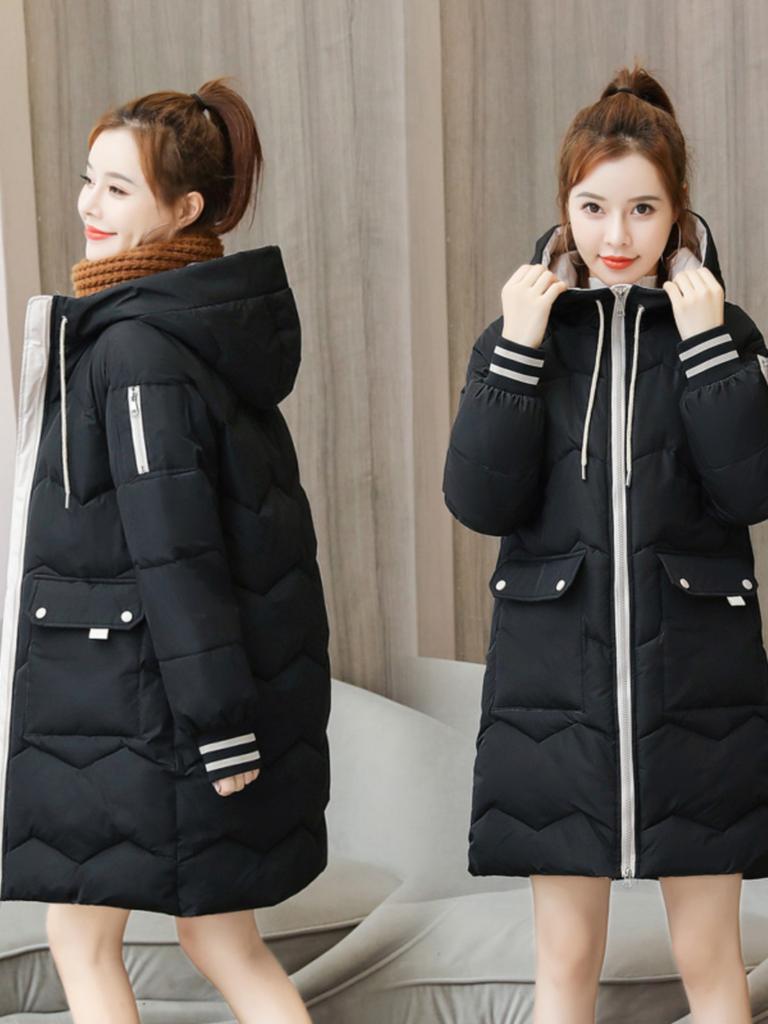 Jinhan medium and long down cotton-padded clothes women's new winter clothes loose cotton-padded jackets bread clothes versatile free shipping