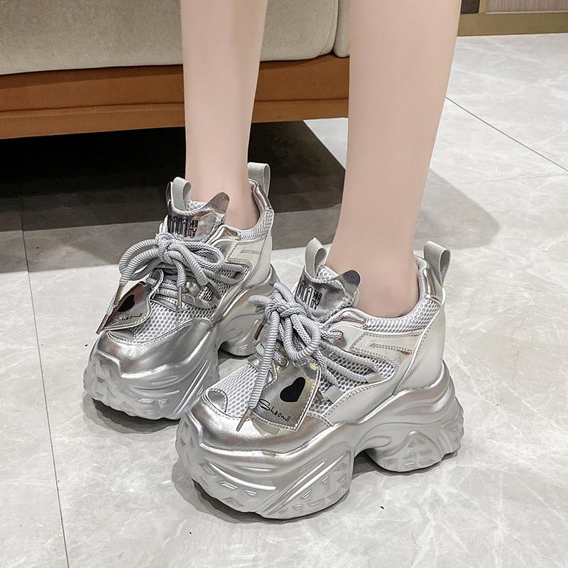 Fashion 10CM Sneakers Women High Platform Shoes Breathable Sports Trainers Casual Thick Bottom Mesh Chunky Sneakers Women Zapatos Mujer