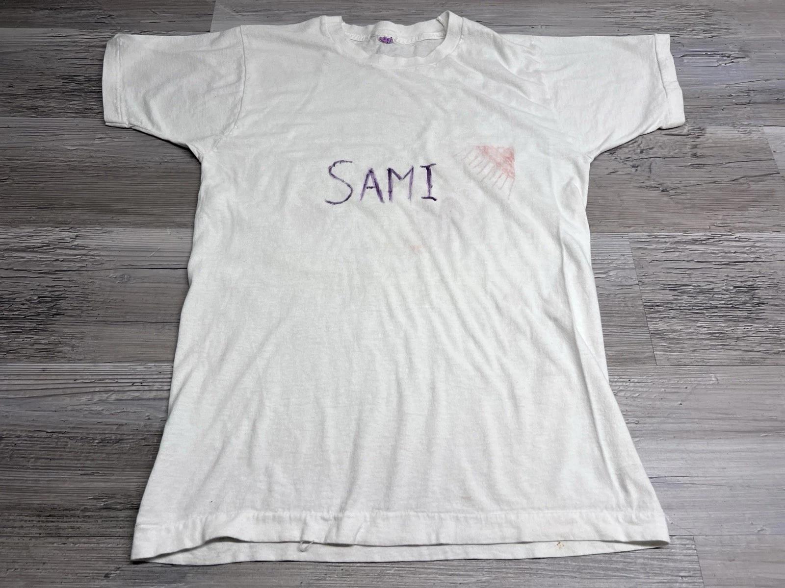 

Vintage Handmade Sami Sun T-Shirt Wimpy Grunge Crayon Slackercore Single Stitch 4XL