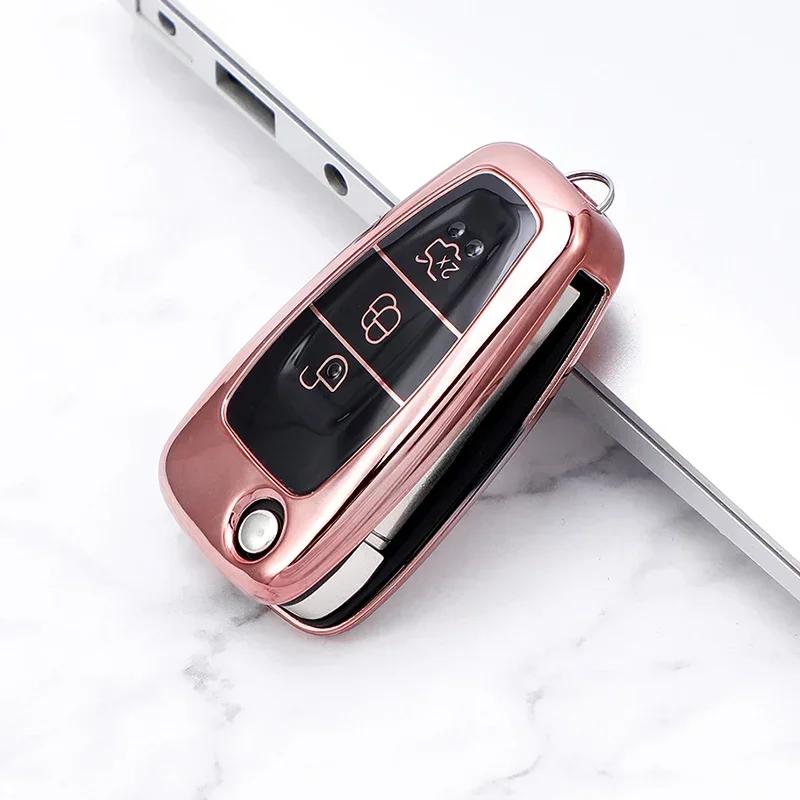 HITJ4 Car Key Cover Bag Case Shell Keychain for Ford Focus 2 3 MK3 ST RS Ecosport Kuga Escape Fiesta Fold C-Max S-Max Mondeo